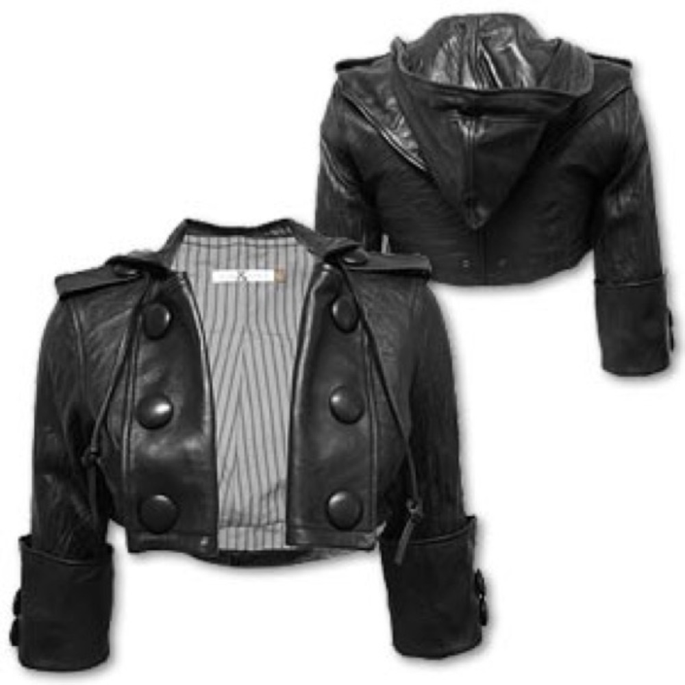 Mike and Chris Cropped Leather Jacket